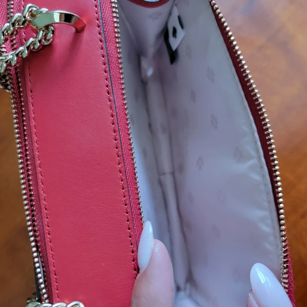Kate Spade Izzy Red Italian Leather Chain Crossbody Bag